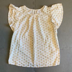 Anthropologie Amadi White with Gold Shirt Size XS